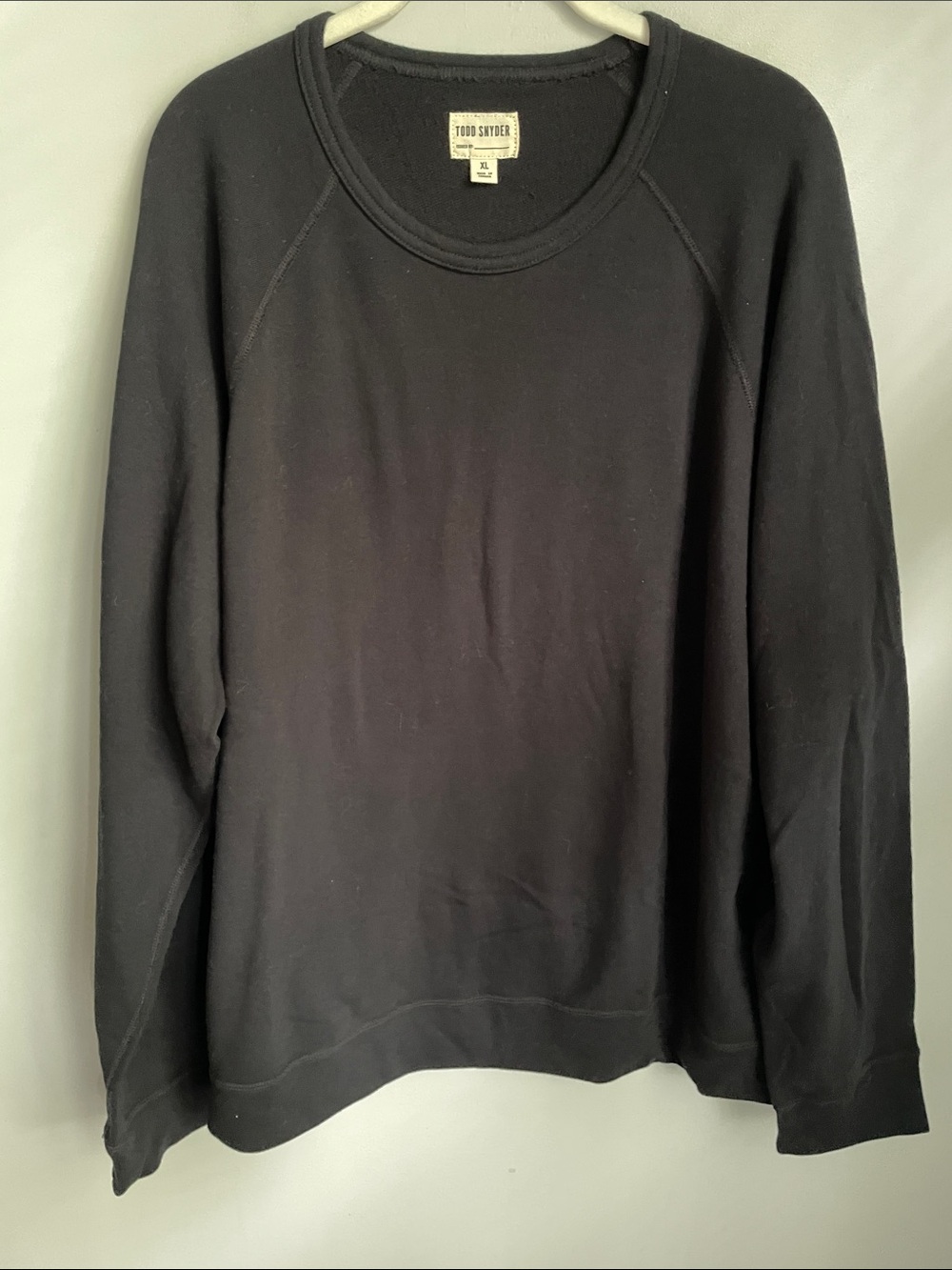 Todd Snyder Black Cotton Crewneck Pullover Sweatshirt Size XL